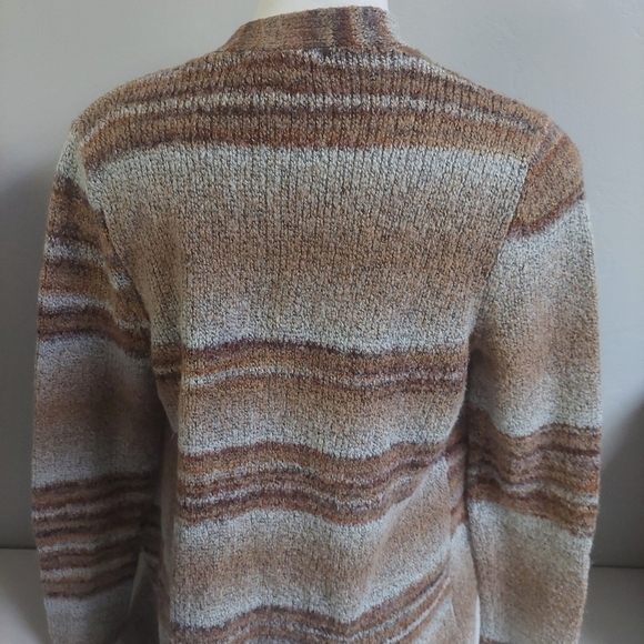 Natural Reflections Tan Brown Cardigan Knit‎ Sweater Wool Blend Size M - Picture 9 of 10